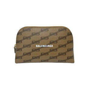 BALENCIAGA Monogram toiletry pouch all over logo brown
